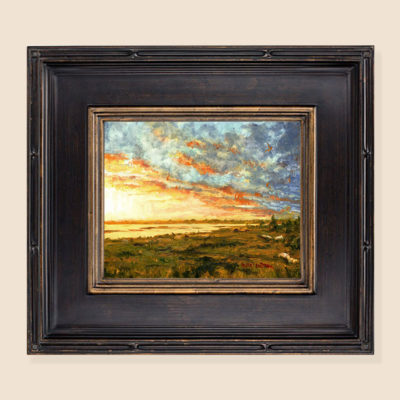 Bandon Marsh at Sunset Painting in Frame